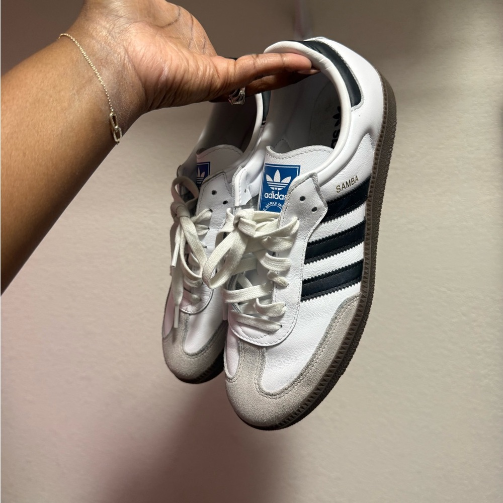 Adidas women’s Samba White and Black Sneakers